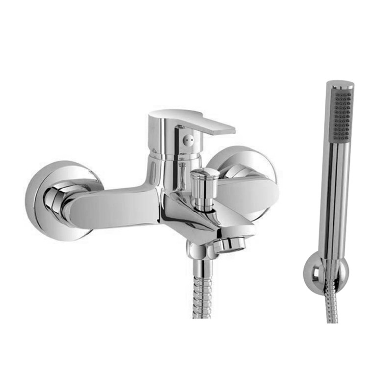 Miscelatore per vasca in ottone cromato con tubo e doccetta Prima Feridras