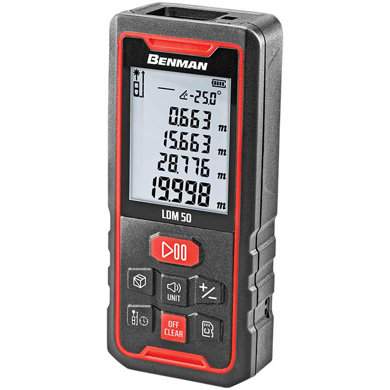 Misuratore laser Raggio Rosso LDM 50 Mt Benman