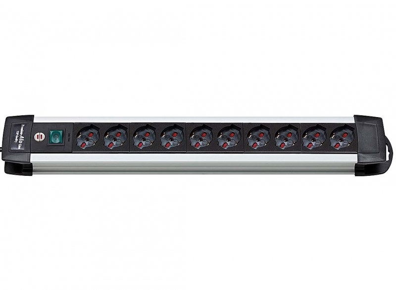 Multipresa in alluminio 10 posti con interruttore 74 cm Premium Brennenstuhl