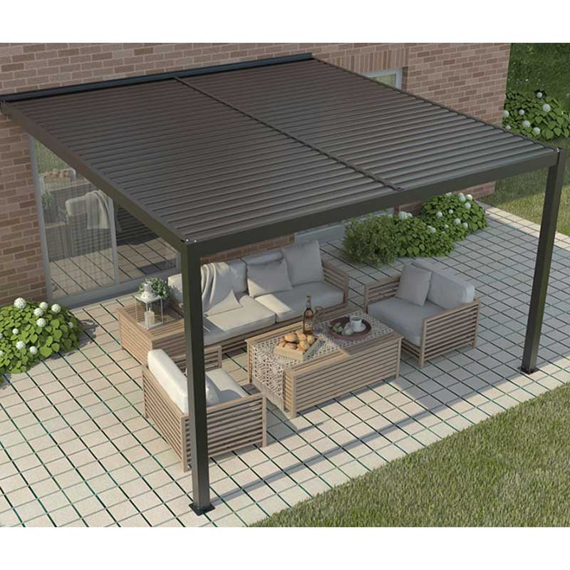 Pergola Bioclimatica Addossata In Alluminio 400x300 Gioia