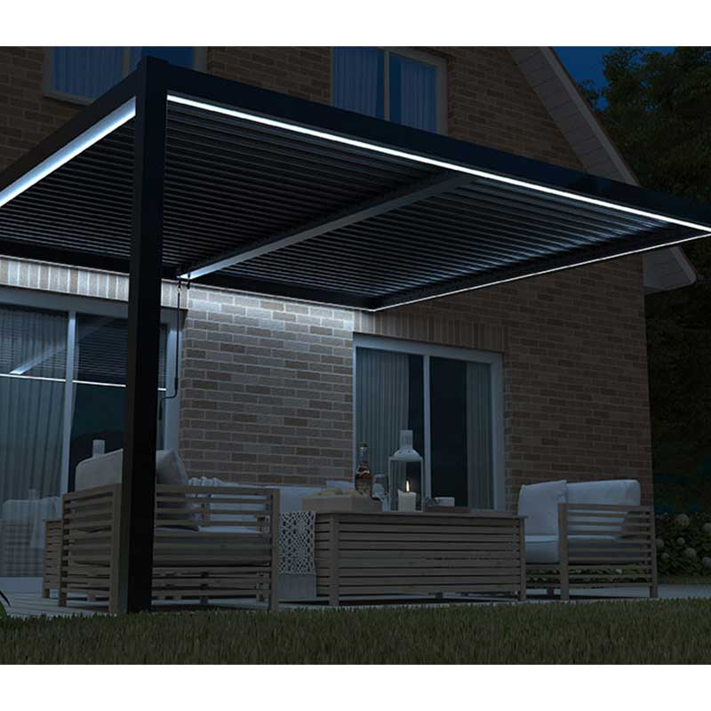 Pergola Bioclimatica Addossata In Alluminio 400x300 Gioia