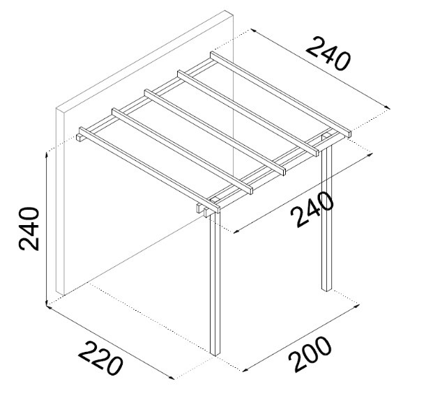 Pergola Addossata Losa Legnami