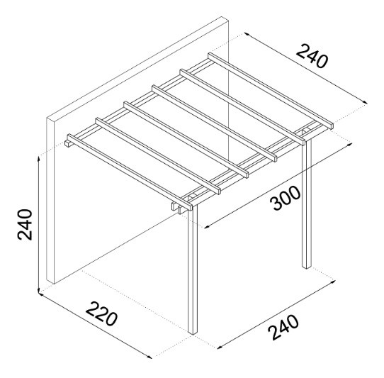 Pergola Addossata Losa Legnami