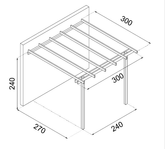 Pergola Addossata Losa Legnami