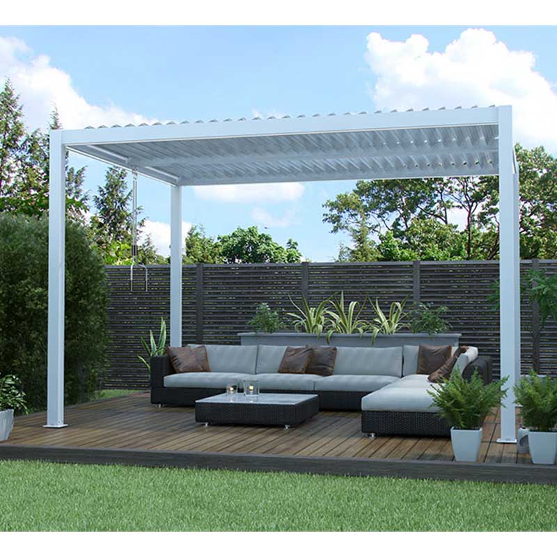 Pergola Bioclimatica In Alluminio Bianca 400x400 Beatrice