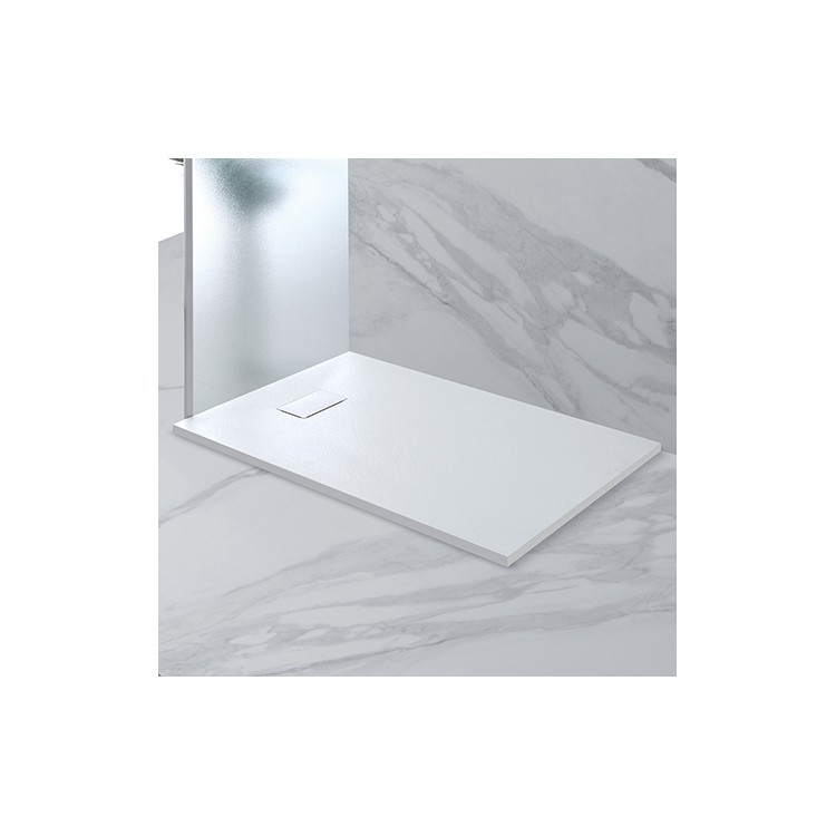 Piatto doccia 90x90cm bianco in resina e fibre di vetro Feridras