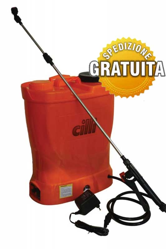 Pompa a Spalla a batteria 16 lt con voltometro Cilli