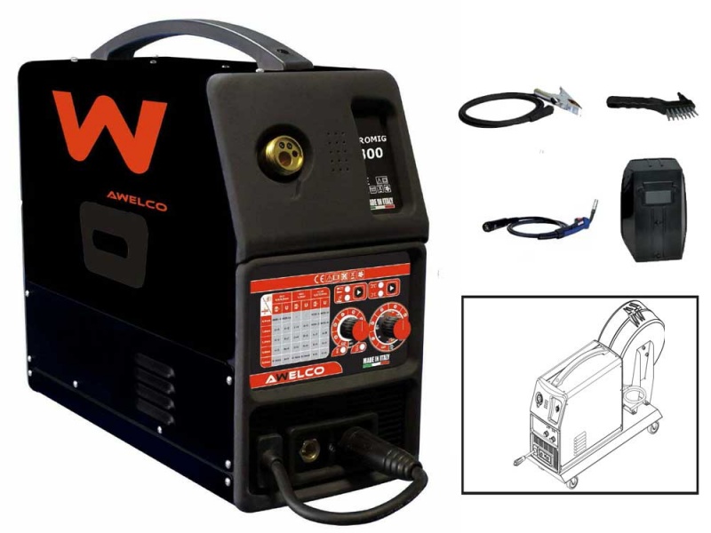 Saldatrice a filo e elettrodo inverter professionale MIG TIG MMA Awelco Mikromig 1800 Euro