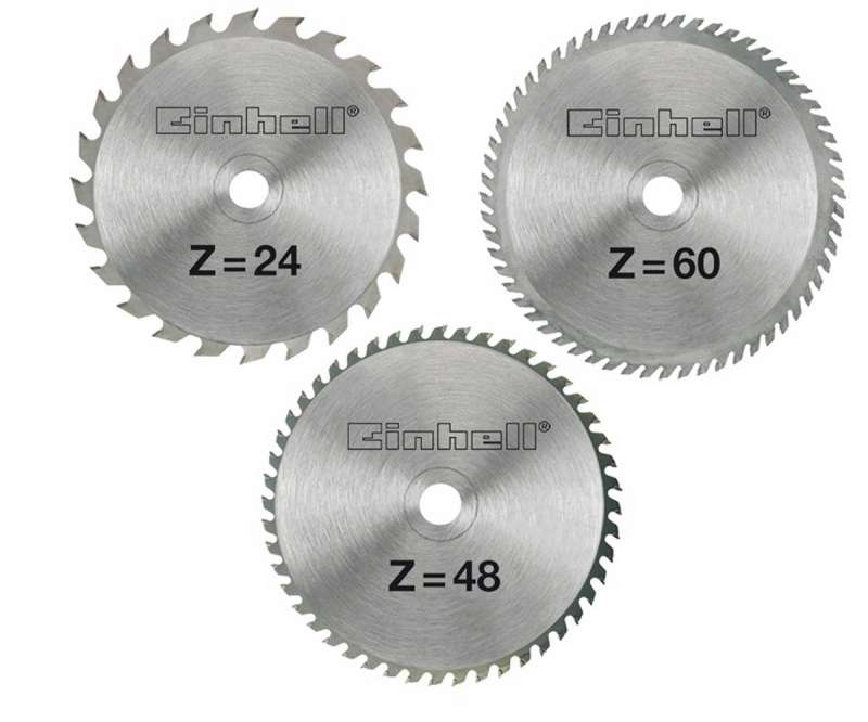 Set 3 dischi da taglio per legno da 160mm sega circolare Einhell