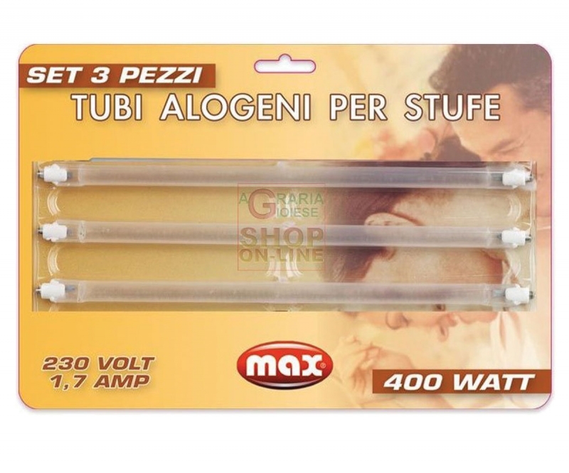 Set 3 tubi alogeni per stufe alogene Max