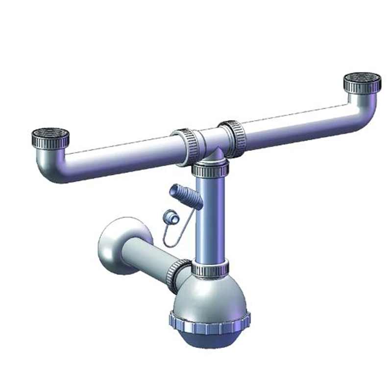 Sifone a boccia da 1 e 1-2 con 2 vie Gt Comis D2500FL