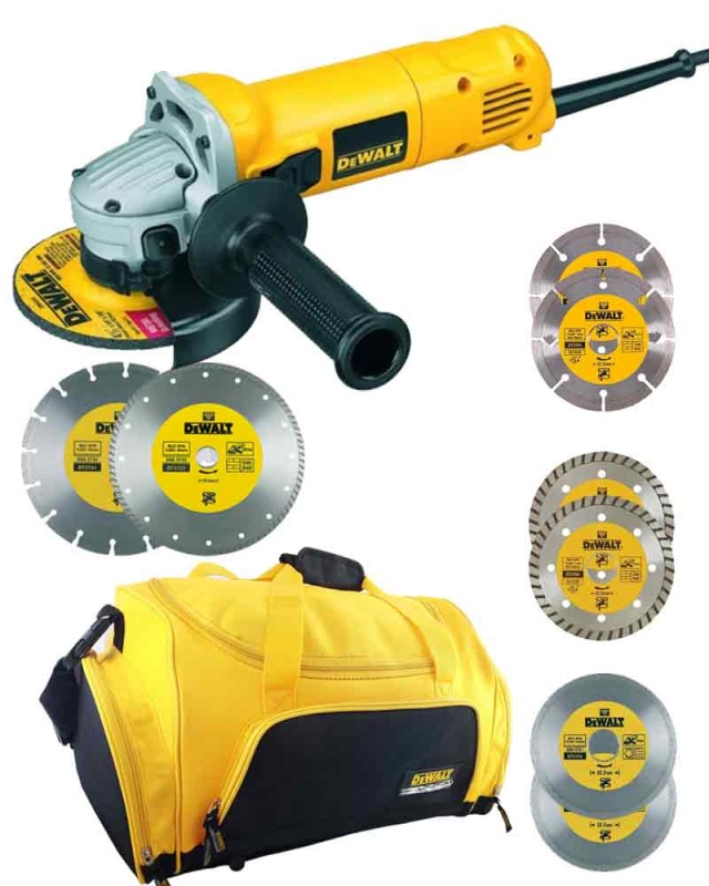 Smerigliatrice angolare 115mm D28111 Dewalt con dischi e borsa omaggio