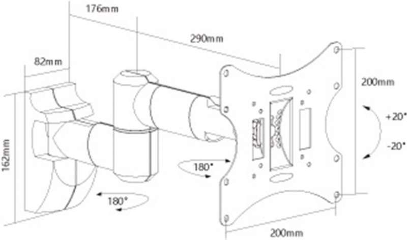 Supporto per tv doppio snodo Easyscope Twin M 17 - 42 Pollici Goobay