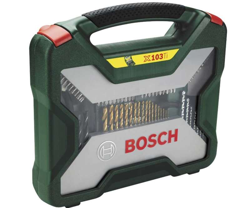 Set 103pz. di punte per foratura e bit di avvitamento per trapano Titanio X-Line Bosch