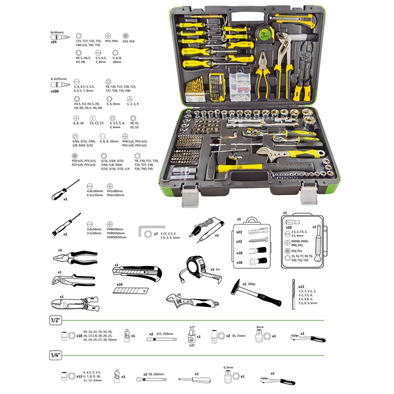 Assortimento utensili in valigetta set da 303 pz Jbm 53212