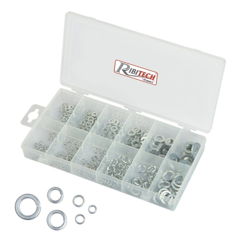 Assortimento rondelle di blocco e piatta 350 pz