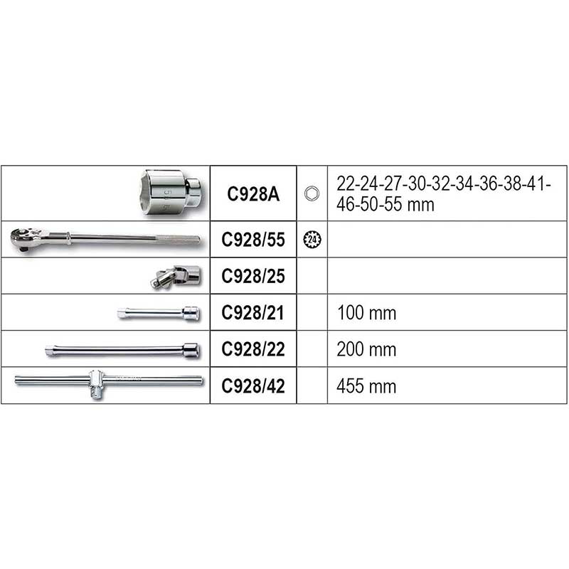 Chiavi A Bussola Da 3/4 Beta 928E/C17 Set 17 Pz 