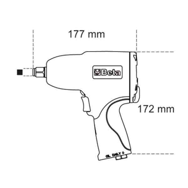 Avvitatore Pneumatico Beta 1927B Pin Clutch reversibile 705 Nm di coppia 