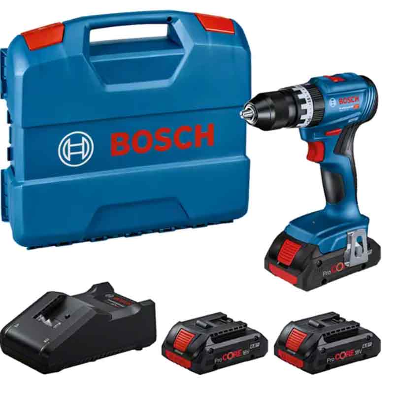 Bosch Trapano a batteria a percussione GSB 18V-45 Professional (3x4.0 ah Pro core)