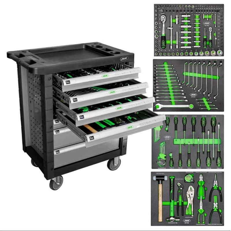 Carrello porta attrezzi 7 cassetti assortito con 172 utensili