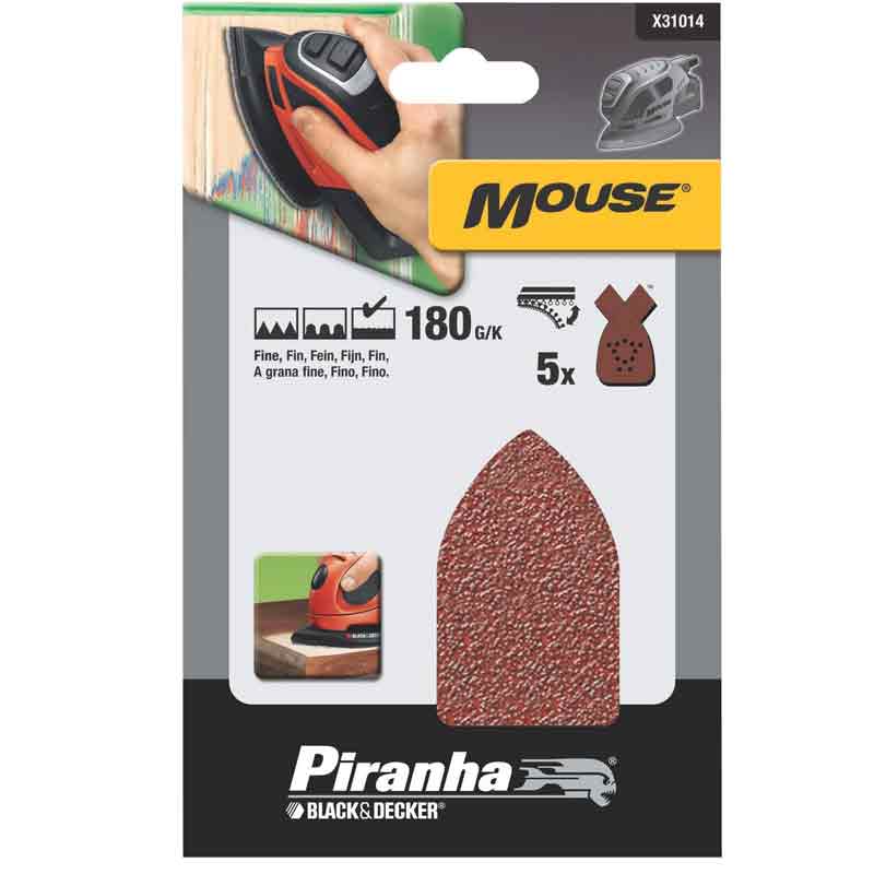 Carta Abrasiva per levigatrice Mouse Grana 180 Black and Decker
