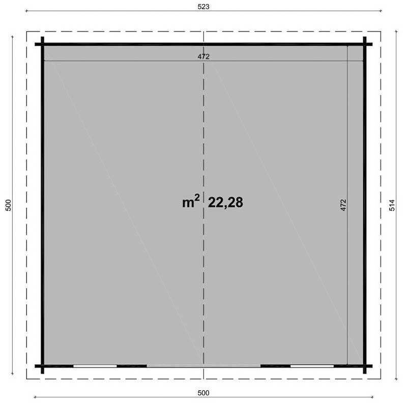 Casetta Da Giardino In Legno Camilla 500x500 cm Losa Legnami