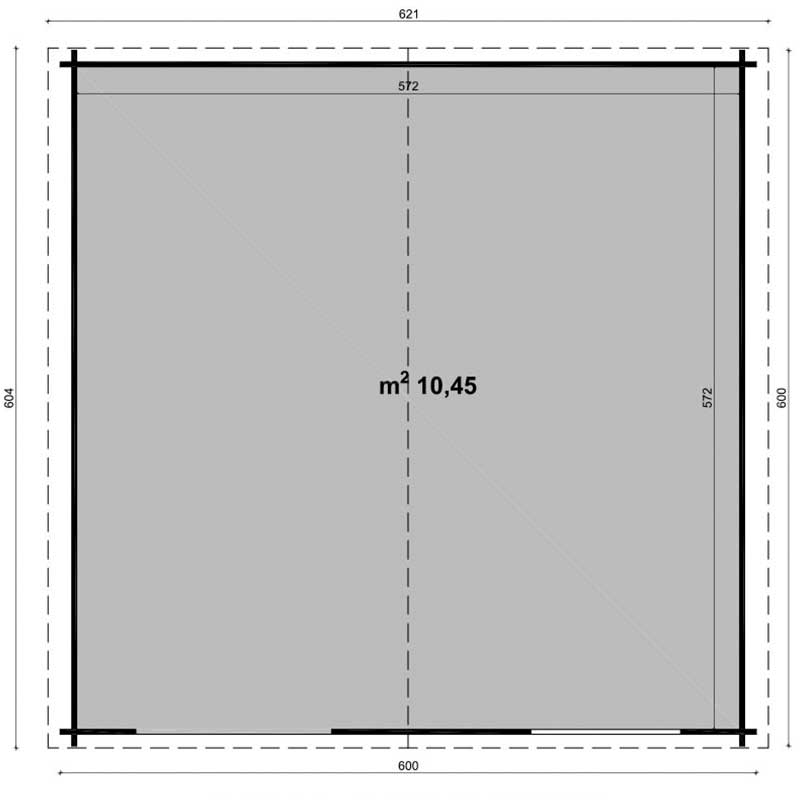 Casetta Da Giardino In Legno Stella 600x600 cm Losa Legnami