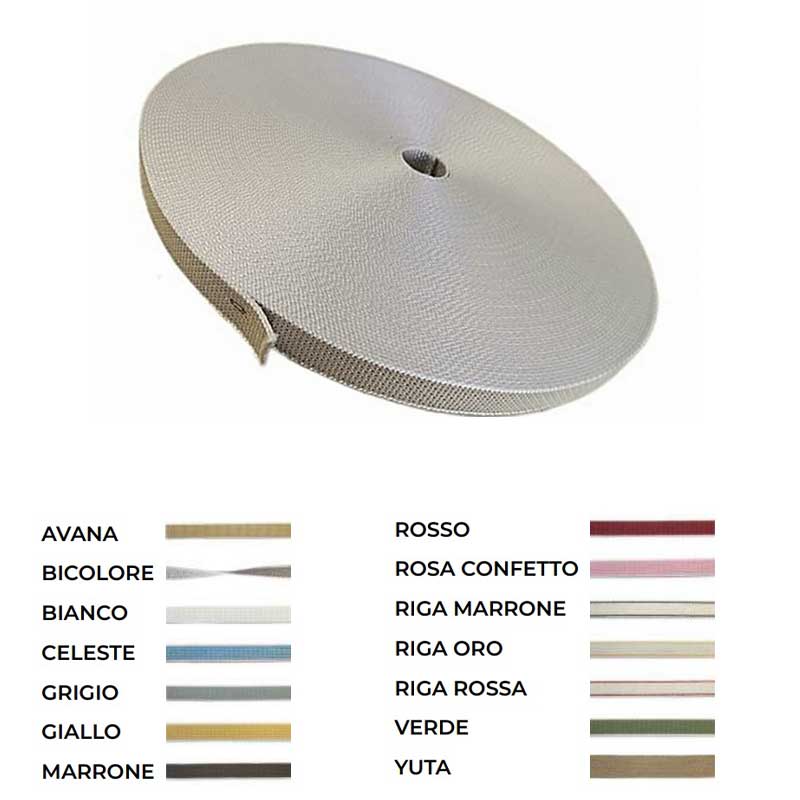 Cintino Per Tapparelle In Cotone Rotolo da 22 mm x 50 metri Giordanojolly