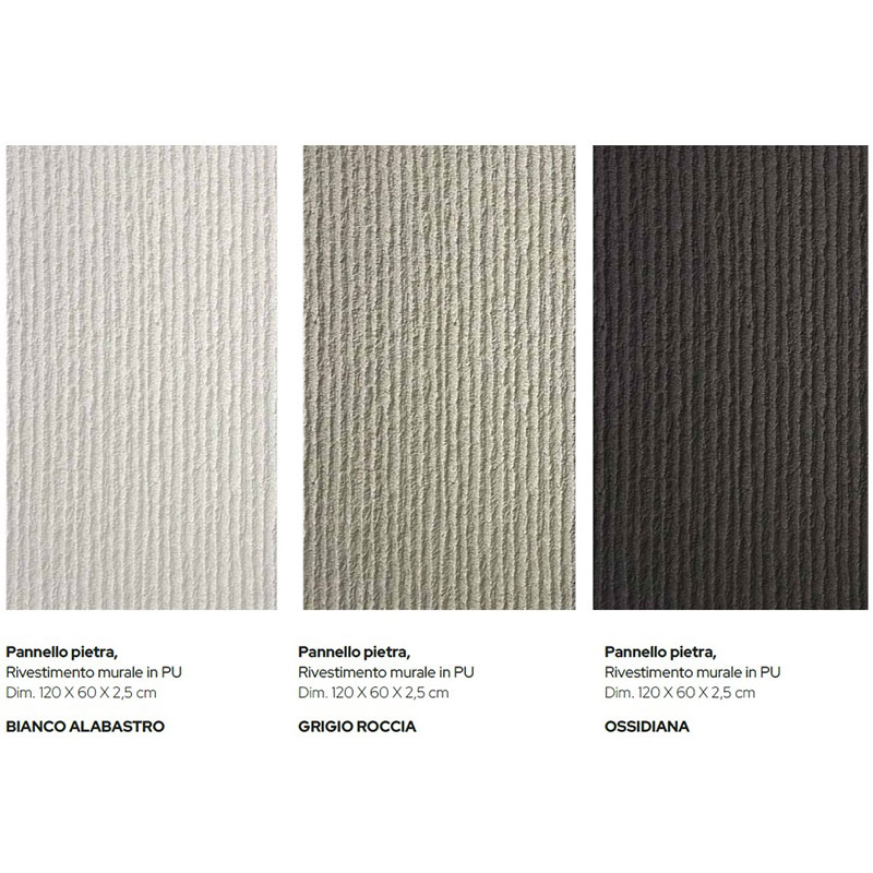Pannelli decorativi per pareti in poliuretano effetto pietra rigato 720 x 120 cm