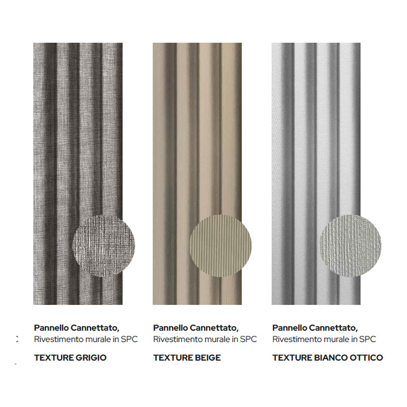 Pannelli decorativi per pareti in SPC cannettato effetto Legno e Texture 140 x h 280 cm	