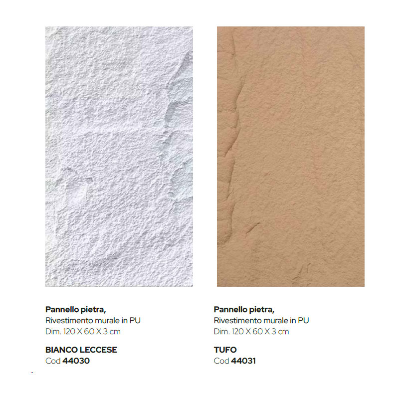 Pannelli decorativi per pareti in poliuretano effetto pietra 600 x 120 cm