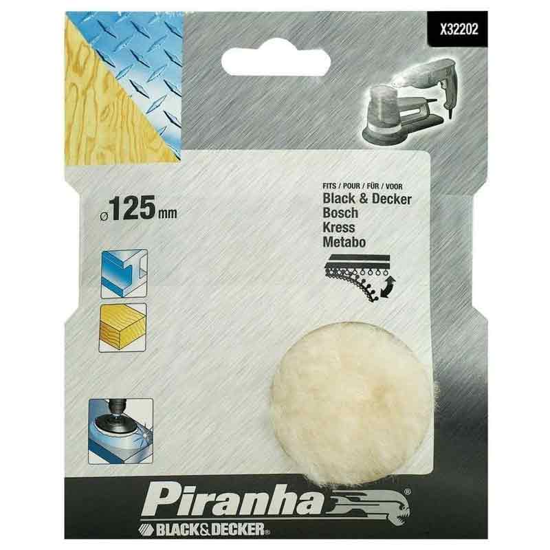 Cuffia Lana 125 mm Per levigatrici rotorbitali Black and decker 
