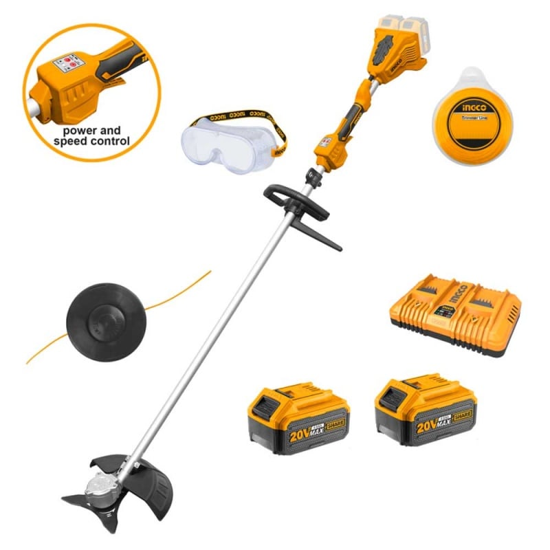 Decespugliatore a batteria 40V con due batteria da 4.0 ah Ingco CSTLI200285