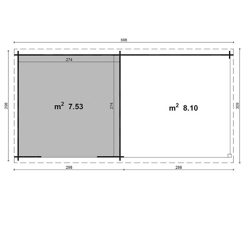 Casetta Da Giardino In Legno Livia 300 x 300 cm Con Porticato Losa Legnami