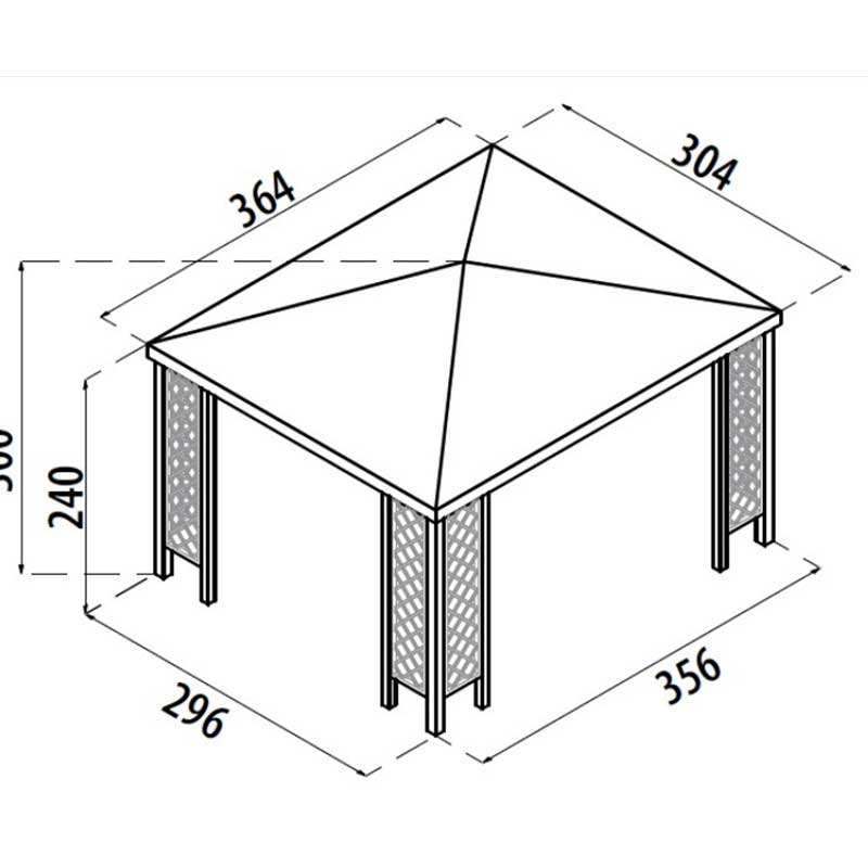 Gazebo in Legno Capri Con Rivestimento in PVC Losa Legnami 