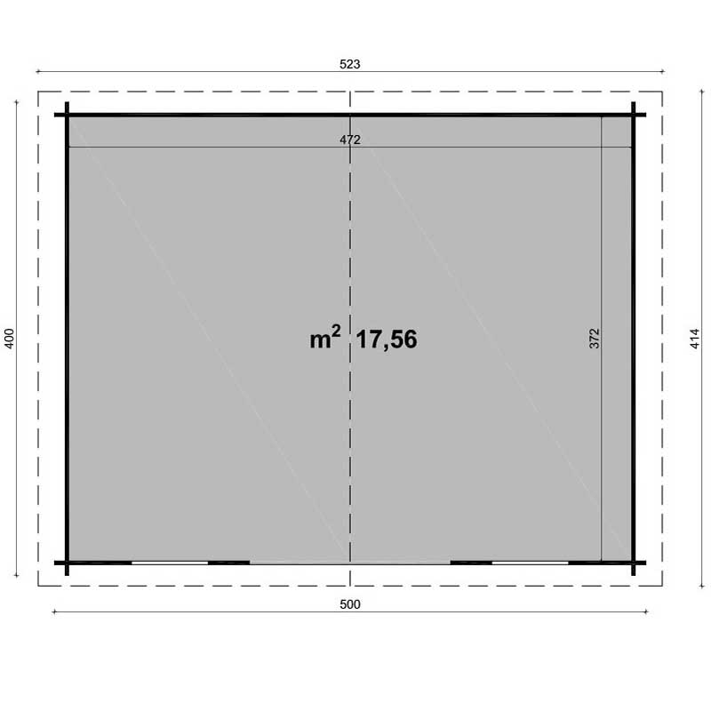 Casetta Da Giardino In Legno Emma 500 x 400 cm Losa Legnami