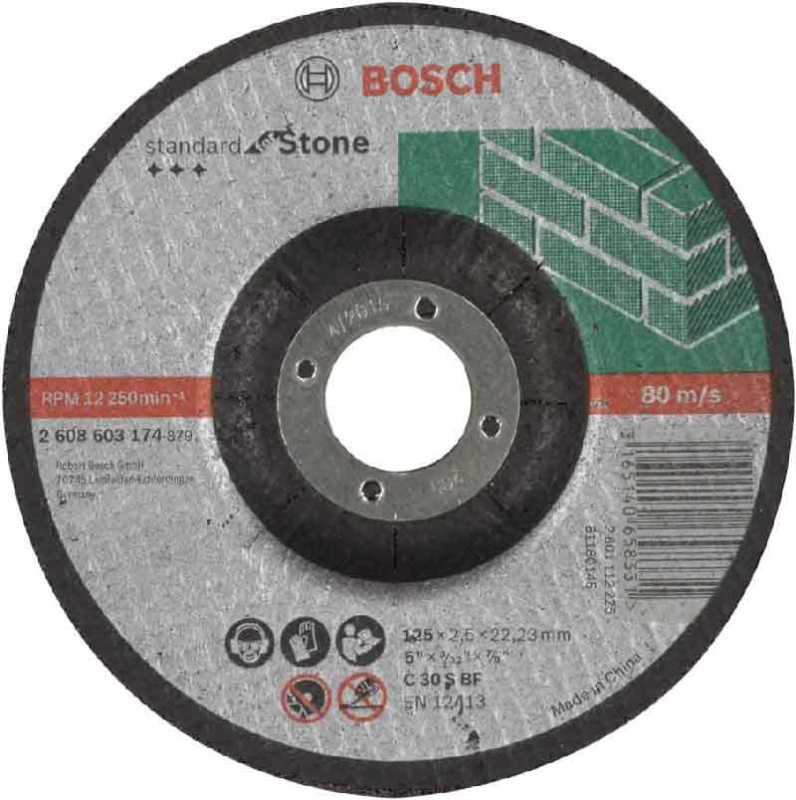 Disco abrasivo per pietra 125 mm depresso 125x2.5 mm Bosch 