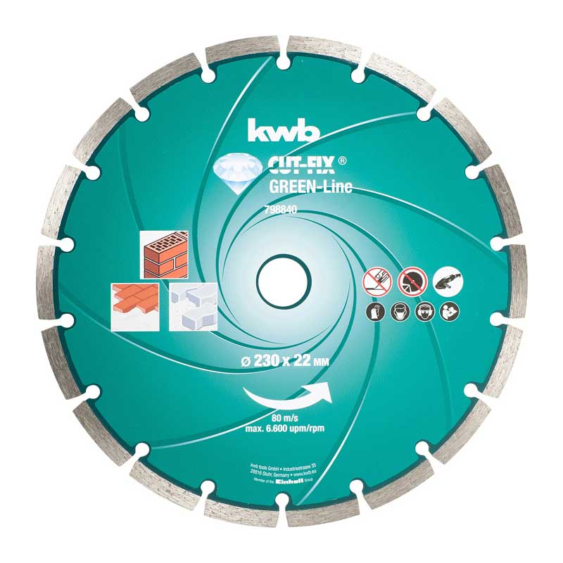 Disco diamantato 230 x 22 mm corona liscia Kwb 798840