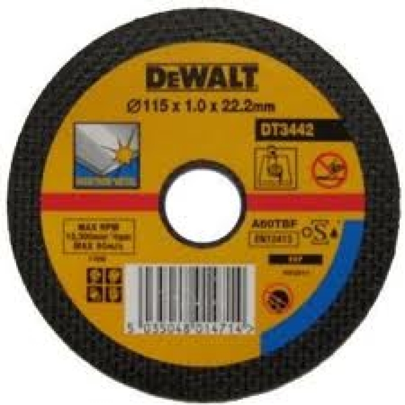Dewalt DT43202-XJ Disco di taglio appartamento in finitura 115 x 3 x 22,23 millimetri 