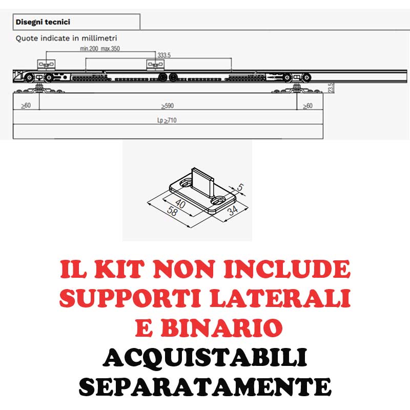 Kit di accessori per porte scorrevoli Sistema basic 04004 Koblenz 