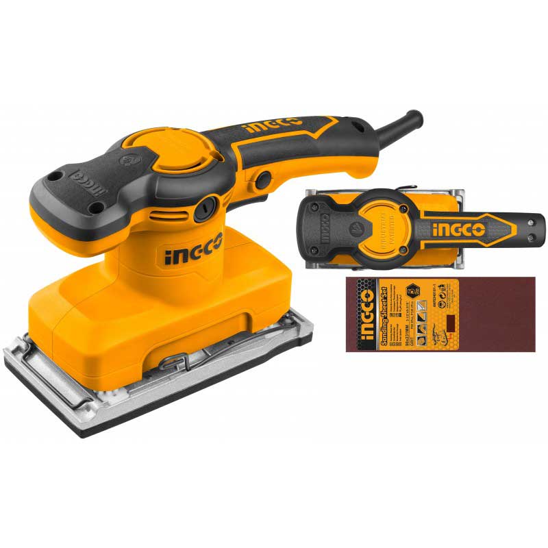 Levigatrice orbitale 320 watt Ingco con 5 Fogli di carta abrasiva Ingco FS3216