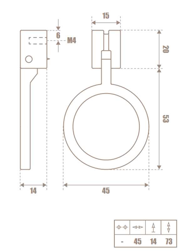 Maniglia per mobili in stile moderno linea Evolve Serie 74 Giusti