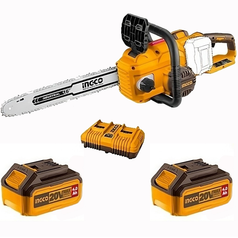 Motosega a batteria 40V (2x4.0 ah) 40 cm Ingco CGSLI401682