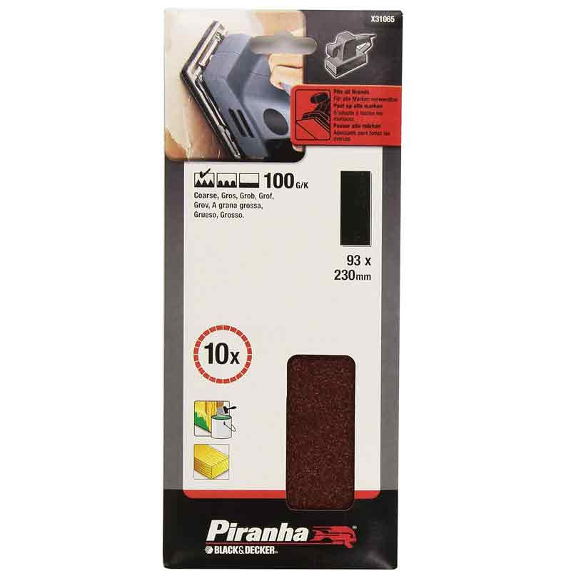 Nastri abrasivi 93x230 mm grana 100 per levigatrici orbitali Black and Decker