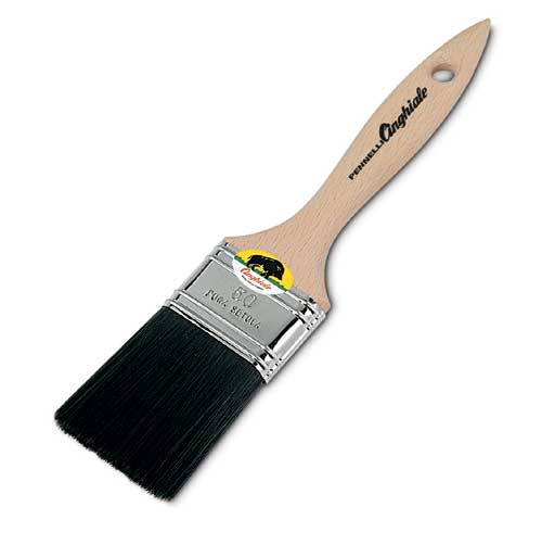 Pennello cinghiale setola nera piatta manico in legno 30 mm