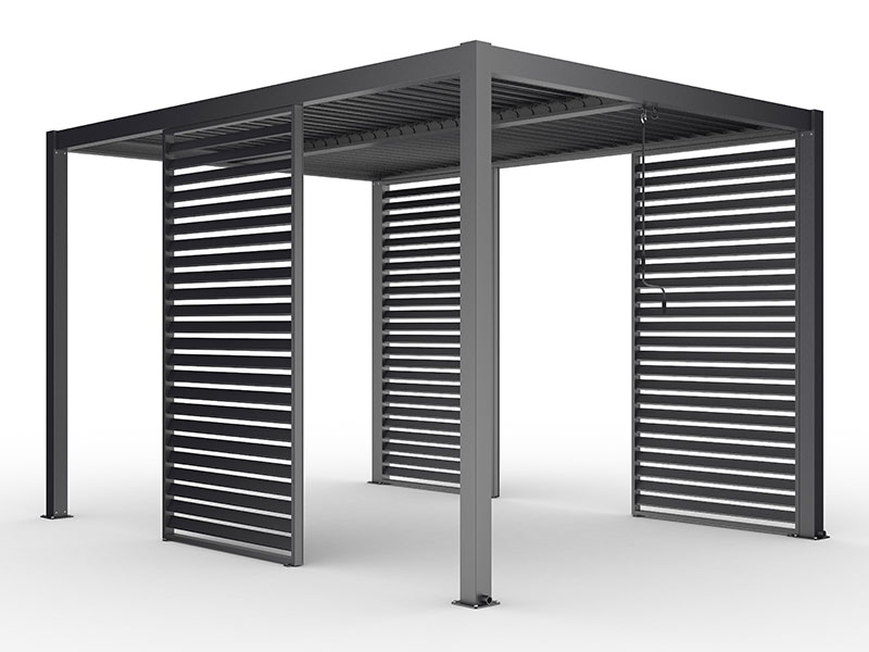 Pergola Bioclimatica In Alluminio Antracite 400x400 Aurora