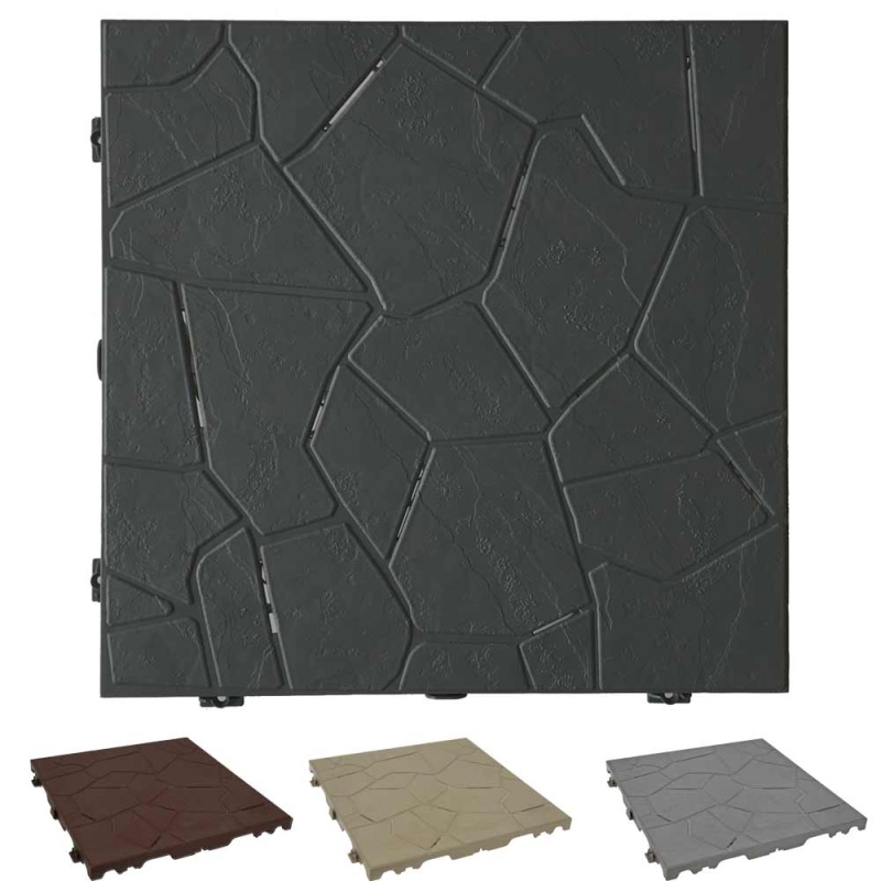 Piastrelle ad incastro effetto pietra 38x38 cm Snaptile (4 mq 28 pz)