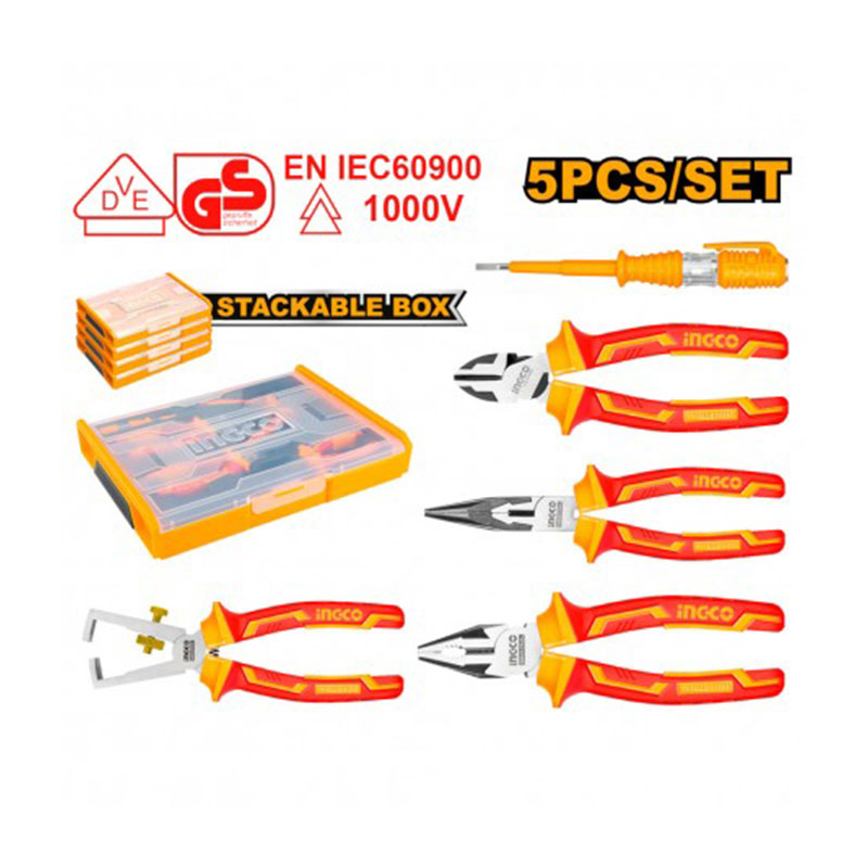 Pinze per elettricista 1000v 5 pz Ingco HKTV01P051