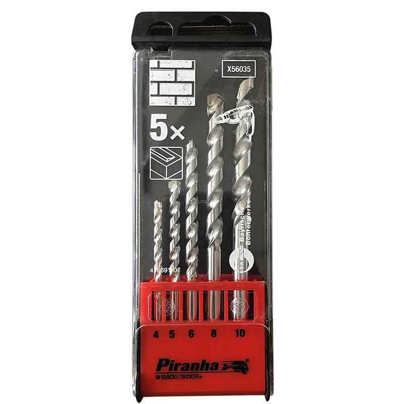 Punte per cemento zincate set da 5 pz 4-10 mm Black and decker