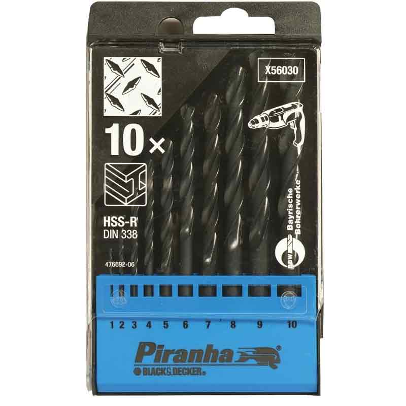 Punte per metallo set da 10 pz 1-10 mm Hss Black and decker 